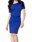 ieftine Rochii Business-Pentru femei Rochie de lucru Rochie de schimb Elegant Birou Zilnic Rochii Midi Zdrobit Stil Nautic Manșon scurt Simplu Fit regulat Albastru piscină Primăvară Toamnă S M L XL 2XL