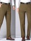 cheap Slim-Men&#039;s Dress Pants Trousers Chinos Buttons Pocket Plain Comfort Formal Party Work Fashion Classic Style Black Army Green Micro-elastic
