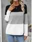 cheap Graphic shop tee-Women&#039;s T Shirt Color Block Fashion Modern Casual Long Sleeve Crew Neck Regular Tops Daily Weekend Patchwork Print Black Fall Winter