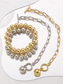 billiga Kvinnors halsband-snyggt halsband och armband med kulpärlor i silver – tjock kedjedesign i lager med spänne för en modern chic look