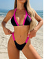 cheap Bikini Sets-Women&#039;s Swimwear Bikini 2 Piece Thong Swimsuit Backless Slim Vacation Beach Wear Solid Color Halter Neck Sleeveless Bathing Suits