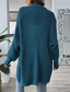 cheap Cardigans &amp; Outerwears-Women&#039;s Sweater Cardigan Casual Soft Pure Color Ribbed Open Front Beaded Knitted Long Sleeve Long Tops Knit Outdoor Daily Weekend Black Blue Fall Winter