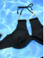 cheap Bikini Sets-Women&#039;s Swimwear Bikini 2 Piece Cheeky Swimsuit Backless Slim Vacation Beach Wear Solid Color Halter Neck Sleeveless Bathing Suits