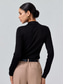 baratos suéter feminino-Suéter polo feminino de malha com gola polo de cor sólida e manga comprida, minimalista, de mistura de lã, formal, para trabalho, diário, primavera/outono