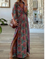 cheap Casual Dresses-Women&#039;s Polyester Floral V Neck Maxi Dress Half Sleeve Summer Spring