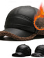 billige Baseballcaps for menn-Herre Vinterhatter Svart Brun PU lær Mote Fritid Gate Daglig Helfarge Justerbare Solkrem Varm Pustende
