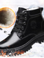 cheap Men&#039;s Boots-Men&#039;s Lace-Up Winter Ankle Boots with Faux Fur Lining, Non-Slip Rugged Sole, and Waterproof Leather Upper – Ideal for Outdoor Cold Weather Wear