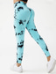 abordables Leggings y mallas de yoga-Mujer Pantalones de yoga Mallas Leggings de Yoga Cortado Alta cintura Pilates Entrenamiento de gimnasio Rutina de ejercicio Mallas Leggings Tie-dye Azul Azul cielo Morado Otoño Deportes Ropa de