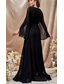 cheap Evening Dresses-A-Line Evening Gown Elegant Dress Wedding Christmas Sweep / Brush Train Long Sleeve V Neck Chiffon with Glitter 2024