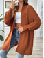 cheap Cardigans &amp; Outerwears-Women&#039;s Sweater Cardigan Casual Soft Pure Color Ribbed Open Front Beaded Knitted Long Sleeve Long Tops Knit Outdoor Daily Weekend Black Blue Fall Winter