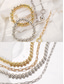 billiga Kvinnors halsband-snyggt halsband och armband med kulpärlor i silver – tjock kedjedesign i lager med spänne för en modern chic look