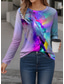 cheap Women&#039;s T-shirts-Women&#039;s T shirt Daily Casual Long Sleeve Purple Spring Fall