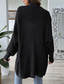cheap Cardigans &amp; Outerwears-Women&#039;s Sweater Cardigan Casual Soft Pure Color Ribbed Open Front Beaded Knitted Long Sleeve Long Tops Knit Outdoor Daily Weekend Black Blue Fall Winter