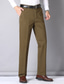 cheap Slim-Men&#039;s Dress Pants Trousers Chinos Buttons Pocket Plain Comfort Formal Party Work Fashion Classic Style Black Army Green Micro-elastic