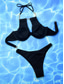 cheap Bikini Sets-Women&#039;s Swimwear Bikini 2 Piece Cheeky Swimsuit Backless Slim Vacation Beach Wear Solid Color Halter Neck Sleeveless Bathing Suits
