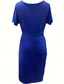ieftine Rochii Business-Pentru femei Rochie de lucru Rochie de schimb Elegant Birou Zilnic Rochii Midi Zdrobit Stil Nautic Manșon scurt Simplu Fit regulat Albastru piscină Primăvară Toamnă S M L XL 2XL