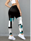 abordables Art &amp; Design Impression-Leggings Pantalons Femme Mode Streetwear Plein Longueur Taille Haute Imprimé Tartan Thermique Chaud Respirant Doux Micro-élastique Extérieur Quotidien Bleu Automne Hiver Regular Fit