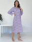 cheap Women&#039;s Nightgowns &amp; Sleepshirts-Women&#039;s Normal Midi Dress Casual Dress Elegant Dress Elegant Cute Casual Flared Sleeve Vacation Home Daily Loose Fit Ditsy Floral Long Sleeve Boat Neck Purple Summer Spring Fall