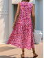 preiswerte Elegante Blumenkleider-Damen Midikleid Casual kleid Schaukelkleid A Linie Kleid Tank-Top Kleid Brautkleider schlicht Täglich Regular Fit Blumen Ärmellos V Ausschnitt Blau Fuchsie Grün Sommer Frühling Herbst