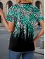 cheap Art&amp;Design tee-Women&#039;s T Shirt Leopard Stylish Casual Short Sleeve V Neck Regular Tops Daily Print Green Summer