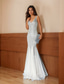 cheap Prom Dresses-Mermaid / Trumpet Prom Dresses Elegant Dress Formal Wedding Floor Length Sleeveless V Neck Sequined with Glitter Tassel 2025