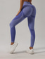 cheap Yoga Leggings &amp; Tights-Women&#039;s Yoga Pants Yoga Leggings Elastic Waistband High Waist Yoga Gym Workout Pilates Tights Color Block Purple Spandex Fall Sports Activewear Stretchy Slim