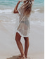 cheap Beach Dresses-Women&#039;s Normal Midi Dress Sundress Tropical Hawaiian Beach Regular Fit Plain Short Sleeve Crew Neck White Summer