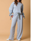 cheap Women&#039;s Sleep &amp; Lounge-Women&#039;s Pajama Set Casual Comfort Pure Color Elastic Waist T Shirt Pant Home Daily Long Sleeve Crew Neck Pink Gray Fall Winter