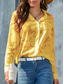 cheap Lace Tops-Women&#039;s White Elegant Lace Tops Eyelet Blouse Casual Solid Color Regular Tops Long Sleeve Shirt Collar Buttons Pocket Regular Fit Daily Romantic Petite Tops Summer Holiday Wear White Yellow Purple