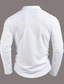 cheap Men&#039;s Classic Polo-Men&#039;s Waffle Polo Shirts Golf Shirt Work Casual Lapel Long Sleeve Basic Modern Color Block Patchwork Buttons Spring &amp;  Fall Regular Fit White Waffle Polo Shirts