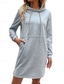 cheap Casual Dresses-Women&#039;s Normal Hoodie Dress Casual Plain Midi Dress Long Sleeve Hooded Patchwork Regular Fit Work Daily Gray Spring Fall Winter