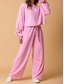 cheap Women&#039;s Sleep &amp; Lounge-Women&#039;s Pajama Set Casual Comfort Pure Color Elastic Waist T Shirt Pant Home Daily Long Sleeve Crew Neck Pink Gray Fall Winter