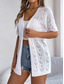 cheap Cardigans &amp; Outerwears-Women&#039;s Sweater Cardigan Casual Soft Pure Color Ribbed Open Front Knitted Hole Long Sleeve Long Tops Knit Outdoor Daily Weekend White Pink Summer