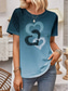 cheap Art&amp;Design tee-Women&#039;s T Shirt Heart Casual Short Sleeve Round Neck Regular Tops Daily Print Pink Blue Purple Summer