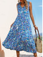 preiswerte Elegante Blumenkleider-Damen Midikleid Casual kleid Schaukelkleid A Linie Kleid Tank-Top Kleid Brautkleider schlicht Täglich Regular Fit Blumen Ärmellos V Ausschnitt Blau Fuchsie Grün Sommer Frühling Herbst