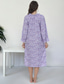 cheap Women&#039;s Nightgowns &amp; Sleepshirts-Women&#039;s Normal Midi Dress Casual Dress Elegant Dress Elegant Cute Casual Flared Sleeve Vacation Home Daily Loose Fit Ditsy Floral Long Sleeve Boat Neck Purple Summer Spring Fall
