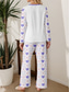 cheap Women&#039;s Sleepwear-Valentine Women&#039;s Pajama Set Casual Comfort Comfrt Heart T Shirt Pant Home Valentine&#039;s Day Long Sleeve Crew Neck Purple Spring Fall Winter