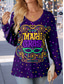 cheap Art&amp;Design tee-Carnival Women&#039;s T Shirt Graphic Casual Long Sleeve V Neck Long Tops Daily Weekend Print Purple Fall Winter