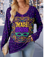 cheap Art&amp;Design tee-Carnival Women&#039;s T Shirt Graphic Casual Long Sleeve V Neck Long Tops Daily Weekend Print Purple Fall Winter
