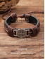 cheap Accessories For Men-Men's Viking Style Leather Rope Bracelets with Compass Design, Adjustable Fit, and Norse Boho Aesthetic for Casual and Outdoor Wear