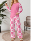 cheap Women&#039;s Sleepwear-Valentine Women&#039;s Pajama Set Casual Comfort Comfrt Heart Grid / Plaid T Shirt Pant Home Valentine&#039;s Day Daily Long Sleeve Crew Neck Pink Spring Fall Winter