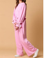 cheap Women&#039;s Sleep &amp; Lounge-Women&#039;s Pajama Set Casual Comfort Pure Color Elastic Waist T Shirt Pant Home Daily Long Sleeve Crew Neck Pink Gray Fall Winter