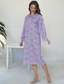 cheap Women&#039;s Nightgowns &amp; Sleepshirts-Women&#039;s Normal Midi Dress Casual Dress Elegant Dress Elegant Cute Casual Flared Sleeve Vacation Home Daily Loose Fit Ditsy Floral Long Sleeve Boat Neck Purple Summer Spring Fall