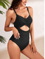 cheap One-piece swimsuits-Women&#039;s Swimwear One Piece Monokini Swimsuit Backless Tummy Control High Waist Slim Vacation Beach Wear Solid Color V Neck Sleeveless Bathing Suits