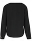 voordelige Vrouwen Werk Tops-Dames Overhemd Blouse Effen Kleur Basic Casual Lange mouw V-hals Normale tops Dagelijks Lapwerk Knop Zwart Zomer Lente