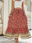 cheap Maxi Skirts-Women&#039;s Skirt A Line Swing Bohemia Fashion Casual Maxi High Waist Skirts Floral Print Micro-elastic Street Daily Red Navy Blue Green Summer Polyester