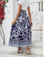 cheap Maxi Skirts-Women&#039;s Swing Long Skirt Bohemia Fashion coastal grandma style Boho Maxi High Waist Skirts Floral Graphic Print Inelastic Vacation Party Navy Spring &amp; Summer Polyester