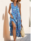 preiswerte Elegante Blumenkleider-Damen Midikleid Casual kleid Schaukelkleid A Linie Kleid Tank-Top Kleid Brautkleider schlicht Täglich Regular Fit Blumen Ärmellos V Ausschnitt Blau Fuchsie Grün Sommer Frühling Herbst