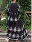 ieftine Rochie Boho de vacanță-Pentru femei Rochie Maxi Rochie casual Rochie leagăn Rochie Boho Epocă Έθνικ Casual Vacanță Zilnic Fit regulat Floral Manșon Lung Gât crestat Negru Alb Primăvară Toamnă
