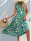 preiswerte Elegante Blumenkleider-Damen Midikleid Casual kleid Schaukelkleid A Linie Kleid Tank-Top Kleid Brautkleider schlicht Täglich Regular Fit Blumen Ärmellos V Ausschnitt Blau Fuchsie Grün Sommer Frühling Herbst
